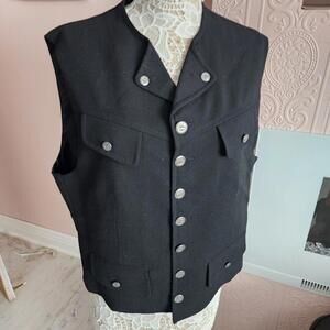 Flawless black silver metal buttons GRIFFIN Melbourne vest L jacket blazer